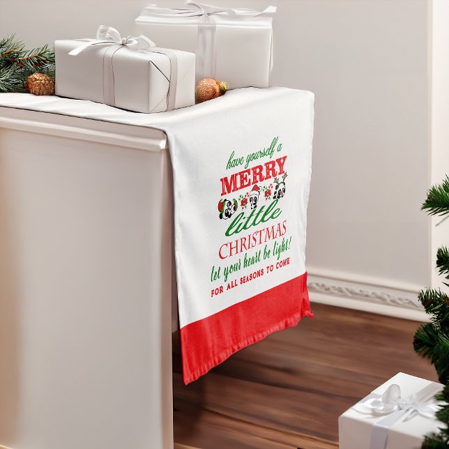 Personalised Christmas Pandas Medium Table Runner (Creator Uploaded)