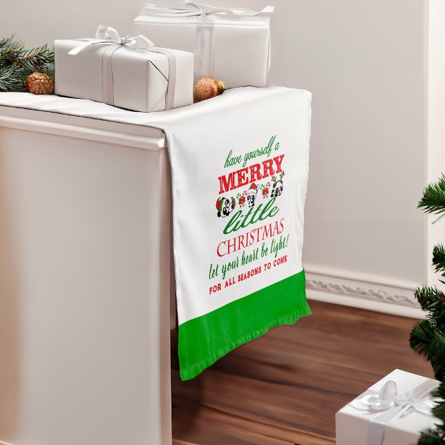 Personalised Christmas Pandas Medium Table Runner (Creator Uploaded)