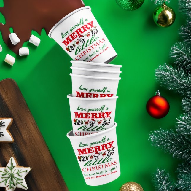 Personalised Christmas Pandas Paper Cups (Creator Uploaded)