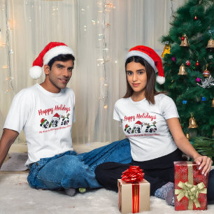 Personalised Christmas Pandas T-Shirt