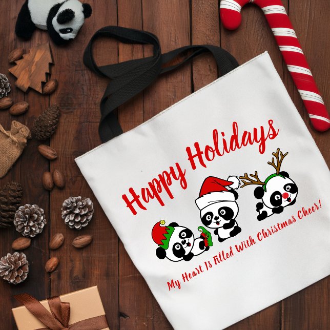Personalised Christmas Pandas Tote Bag (Creator Uploaded)