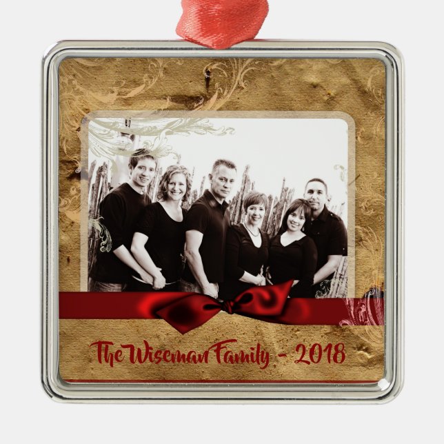 Personalised Christmas Paper Bag PHOTO Ornament (Front)
