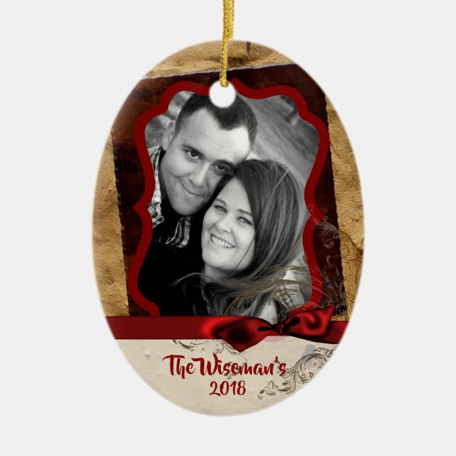 Personalised Christmas Paper Bag PHOTO Ornament (Front)