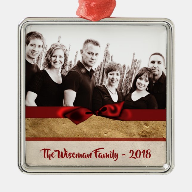 Personalised Christmas Paper Bag  PHOTO Ornament (Front)