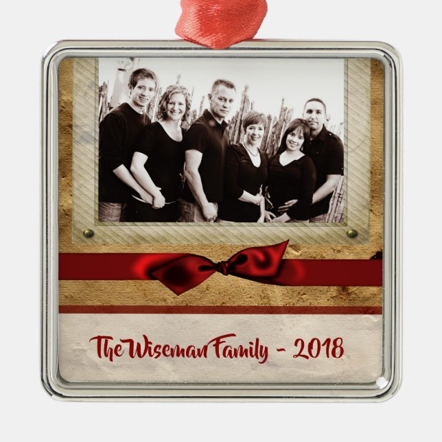 Personalised  Christmas Paper Bag PHOTO Ornament (Front)