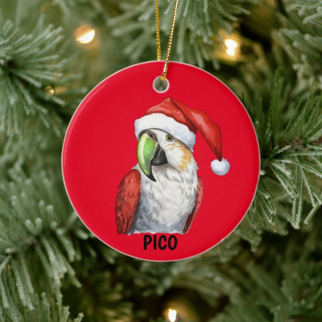 Personalised Christmas Parrot Ceramic Tree Decoration (Tree)