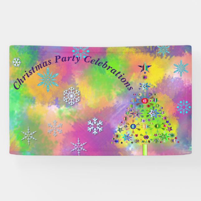 Personalised Christmas Party Celebrations Banner (Horizontal)