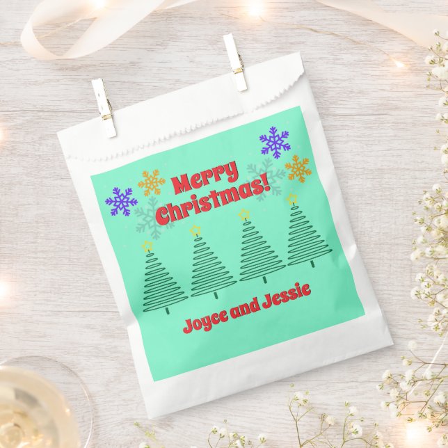 Personalised Christmas Party -Giveaways Favour Bag (Clipped)
