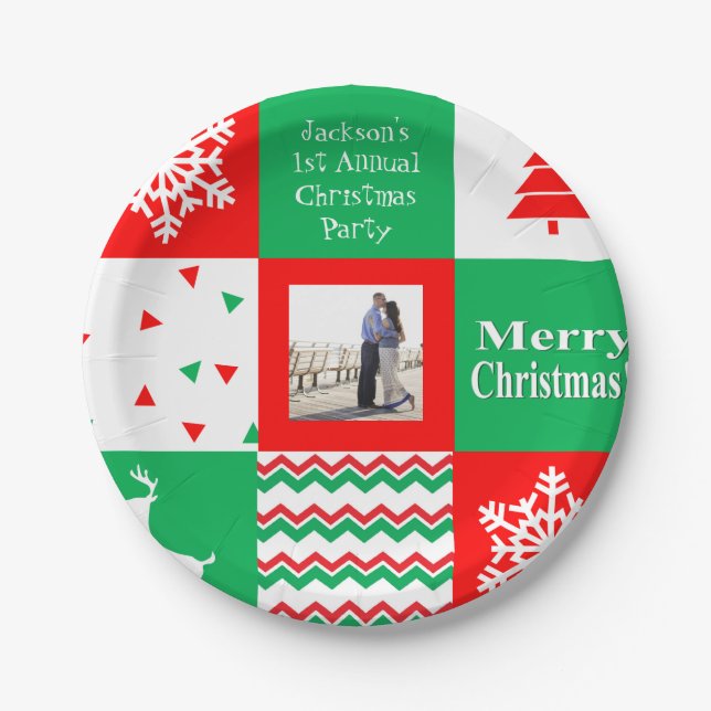 Personalised Christmas Party Plate (Front)