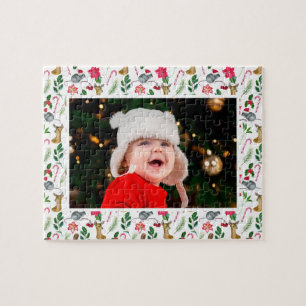 Personalised Christmas Pattern Photo Gift Jigsaw Puzzle