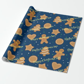 Personalised Christmas pattern wrapping paper