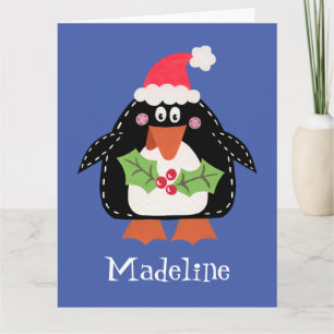 Personalised Christmas Penguin Card