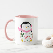 Personalised Christmas Penguin Mug