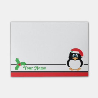 Personalised Christmas Penguin Post-it® Notes
