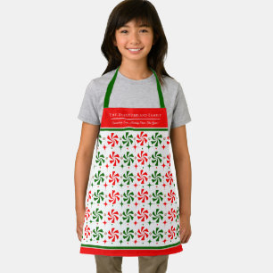 Personalised Christmas Peppermint Candy Apron