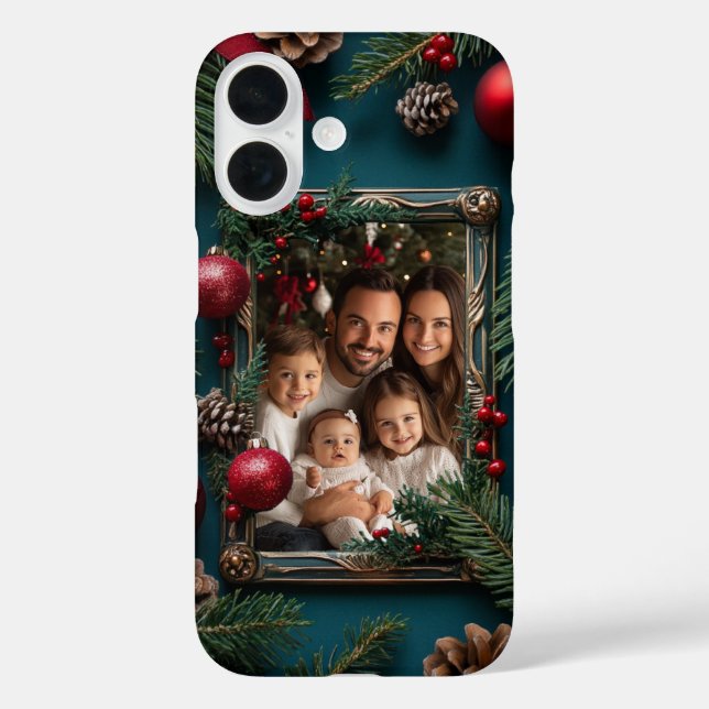 Personalised Christmas Photo Frame Pine Cones  Case-Mate iPhone Case (Back)