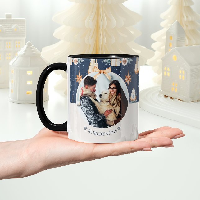 Personalised Christmas Photo Mug with Family Name (Creator Uploaded)