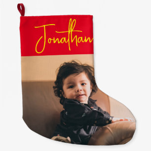 Personalised Christmas Photo Stockings, Baby Photo Large Christmas Stocking