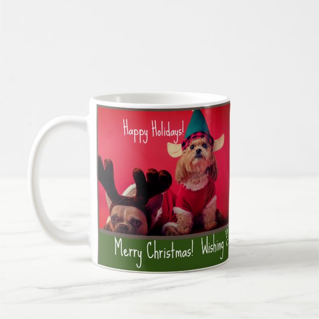 Personalised Christmas Photo & Text Mug (Left)