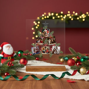 Personalised Christmas photos tree Acrylic Sign