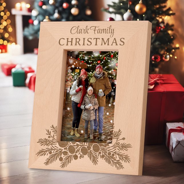 Personalised Christmas Pine Floral  Etched Frames (Creator Uploaded)