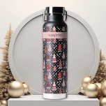 Personalised Christmas Pink Holiday Tree   Water Bottle<br><div class="desc">This design may be personalised in the area provided by changing the photo and/or text. Or it can be customised by choosing the click to customise further option and delete or change the colour of the background, add text, change the text colour or style, or delete the text for an...</div>