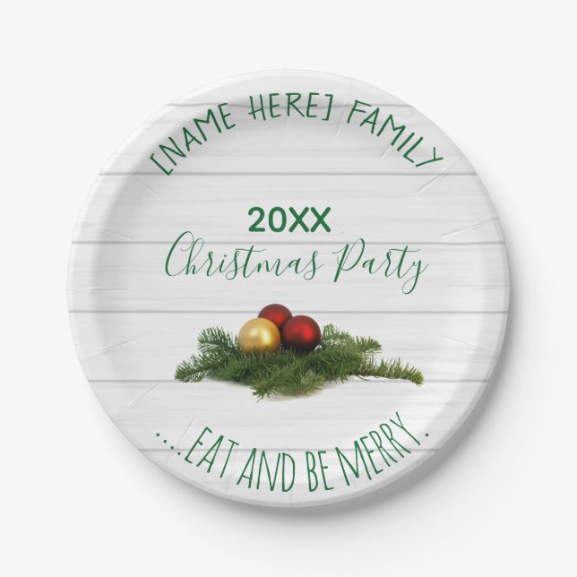 Personalised Christmas Plates - Christamas Party (Front)