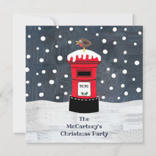 Personalised Christmas Post Box & Robin Invitation