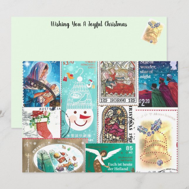 Personalised Christmas Postage Stamps (Front/Back)
