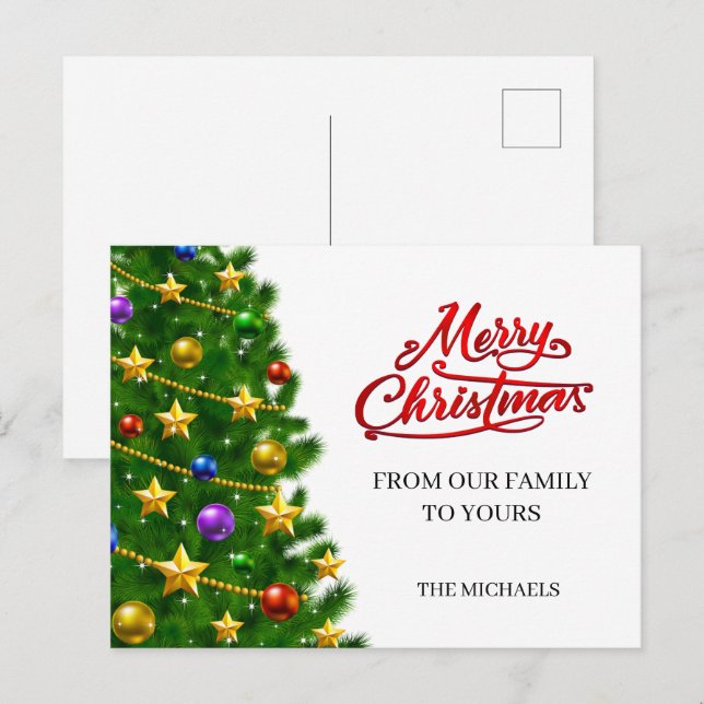Personalised Christmas Postcard (Front/Back)