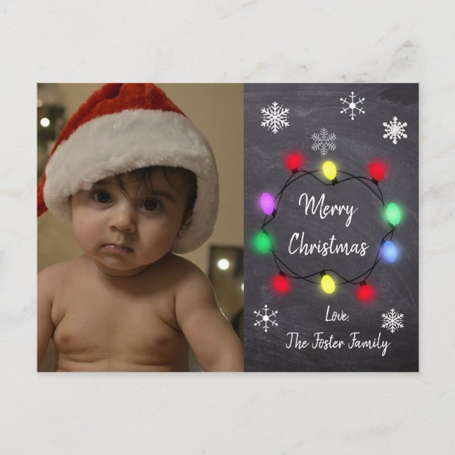 Personalised Christmas Postcard Chalkboard Style (Front)