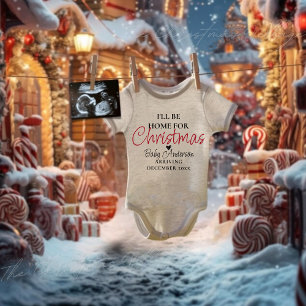Personalised Christmas Pregnancy Announcement  Baby Bodysuit