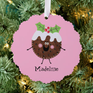 Personalised Christmas Pudding Tree Decoration Card