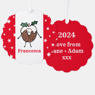 Personalised Christmas Pudding Tree Decoration Card