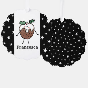 Personalised Christmas Pudding Tree Decoration Card