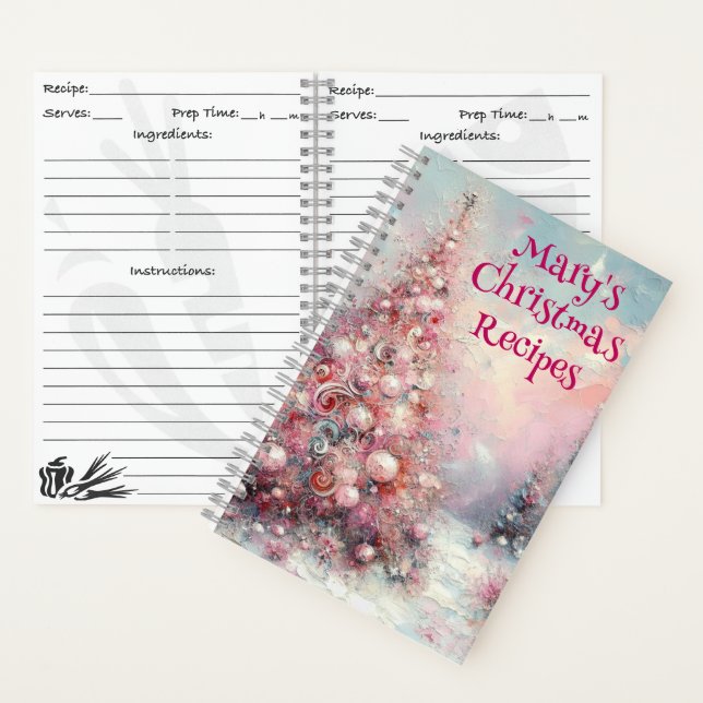 Personalised Christmas Recipe Book Ornament Art (Inside)