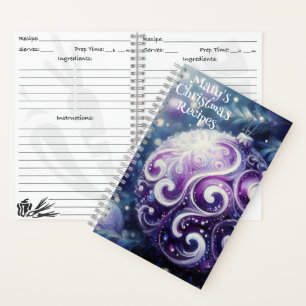Personalised Christmas Recipe Book Ornament Art