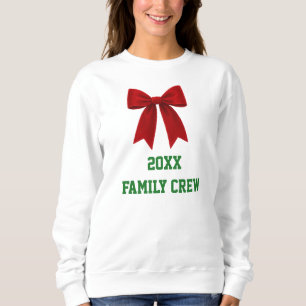 Personalised Christmas Red Bow Classic Holly White Sweatshirt