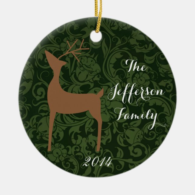 Personalised Christmas Rein Deer Family Ornament (Front)