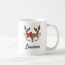 Personalised Christmas Reindeer Coffee Mug