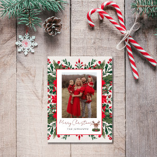 Personalised Christmas reindeer  Holiday Postcard