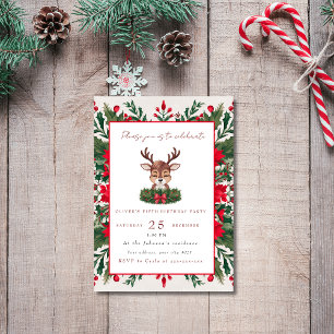 Personalised Christmas reindeer  Invitation