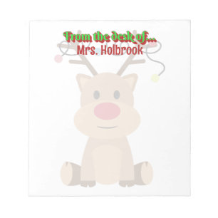 Personalised Christmas Reindeer with lights Notepad