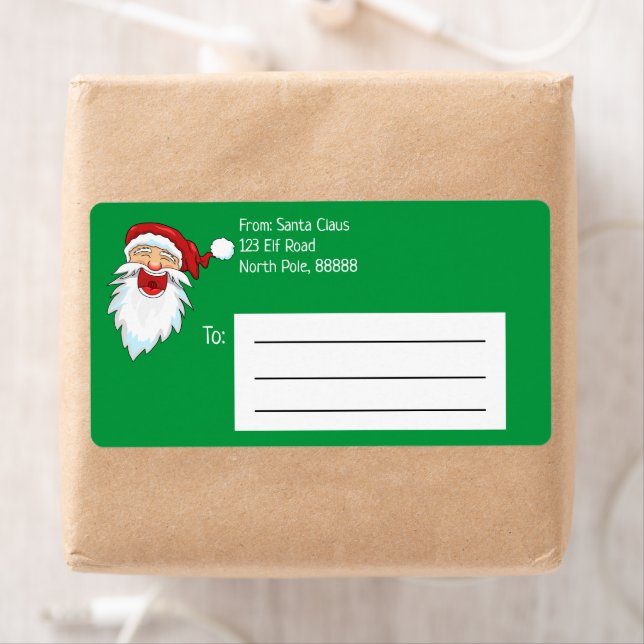 Personalised Christmas Santa Claus Mailing Label (Insitu)