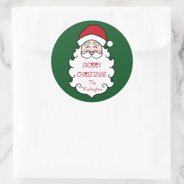 Personalised Christmas Santa Claus Stickers  (Bag)