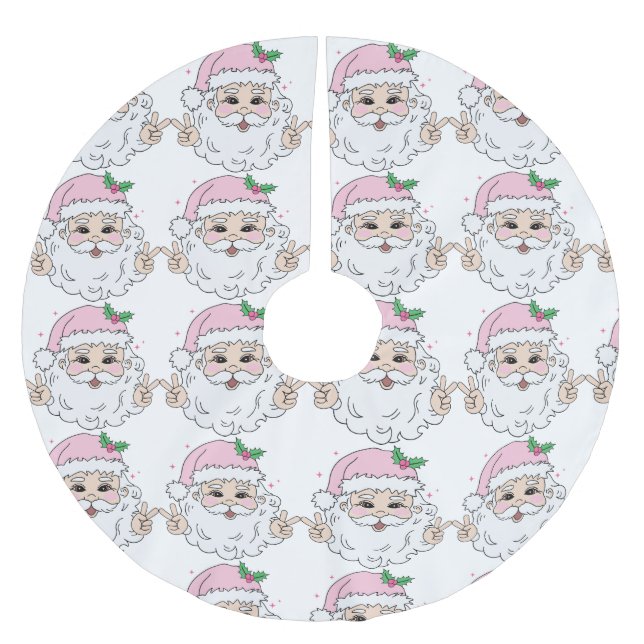 Personalised Christmas Santa Photo  Brushed Polyester Tree Skirt (Front)
