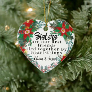 Personalised Christmas Sisters Gift for Sister Ceramic Tree Decoration