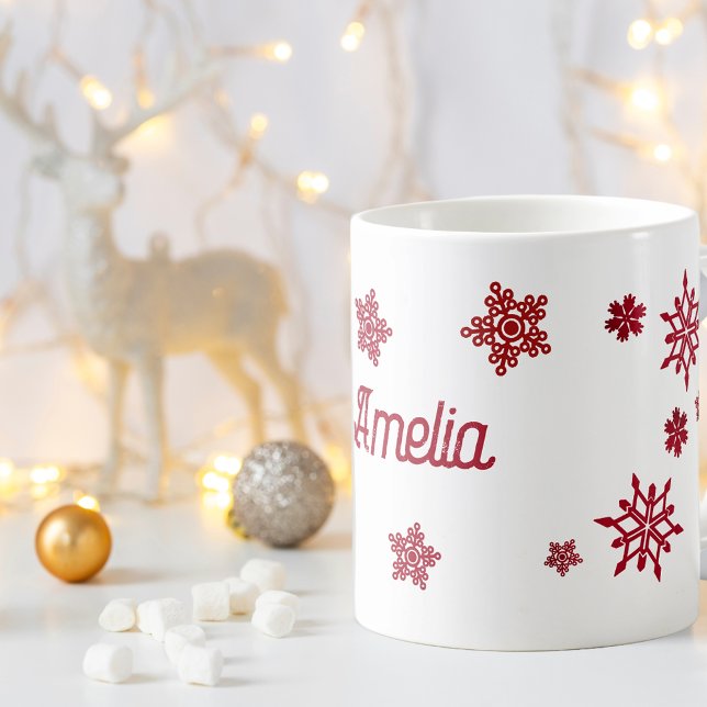 Personalised Christmas snowflake Coffee Mug (Creator Uploaded)