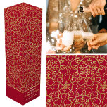 Personalised Christmas Snowflake Red Gold Gift  Wine Box<br><div class="desc">Add the wow factor to your bottle of wine or Champagne with a personalised gift box! This elegant winter-themed design features the words 'Merry Christmas' and can be personalised with the recipient's name or a family name and the holiday year. A stylish all-over pattern adorned with interconnected flower shapes, heart-shaped...</div>