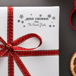 Personalised Christmas Snowflake Rubber Stamp